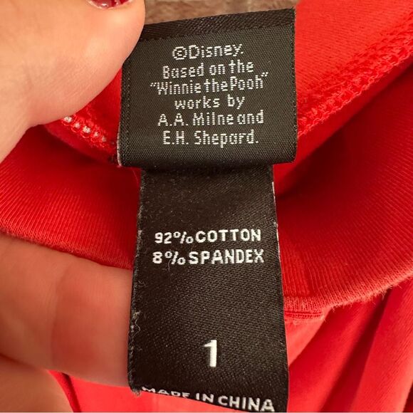 Disney Winnie Pooh Suspender Overalls Skirt Women’s Plus 1X Red - Picture 9 of 11